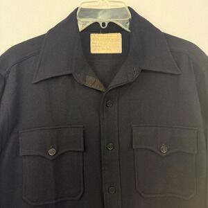 Vintage US Navy Wool Work Shirt Jacket Naval Clothing Factory Size 15 1/2